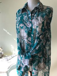 Блуза 2770 Мрамор с бирюзой  